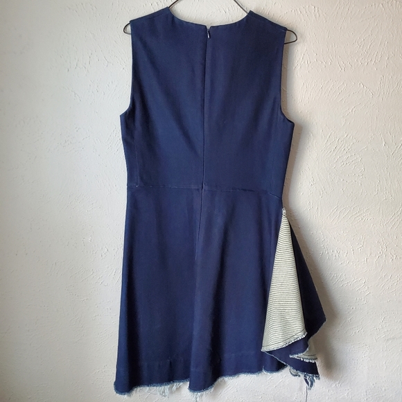 Tish Cox Denim Frayed Deb Sleeveless Dress - Picture 4 of 9